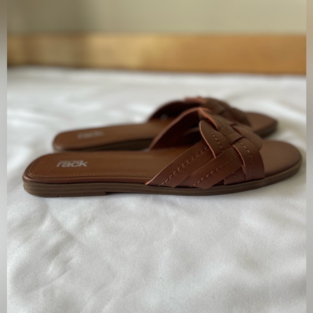 Classic Brown Leather Braided Flat Nordstrom Rack… - image 2